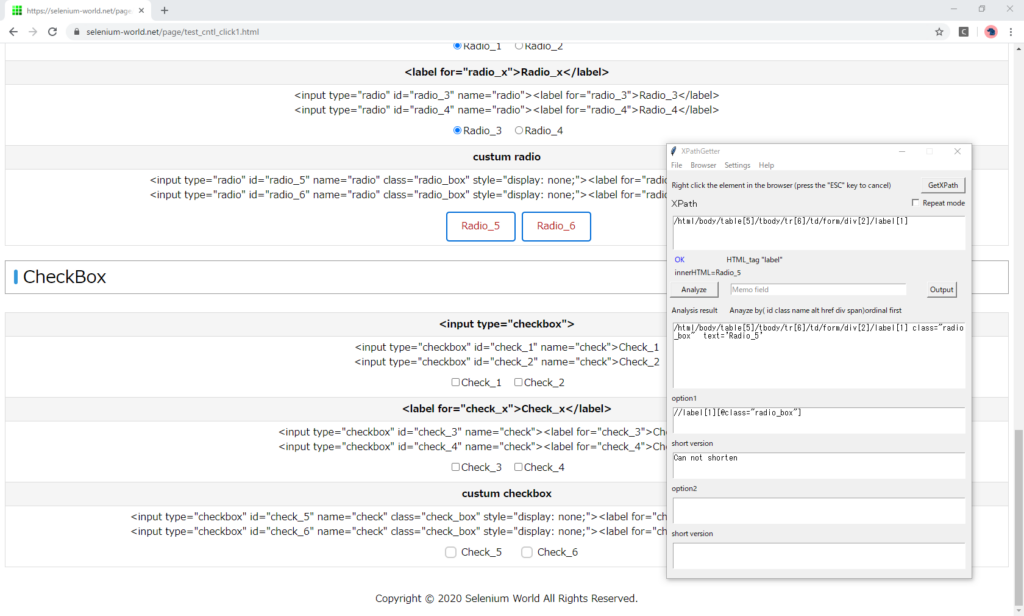 custom radio(get XPath)